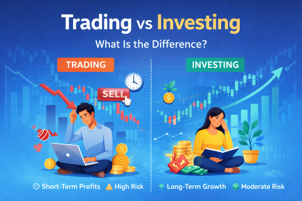 trading vs investing image